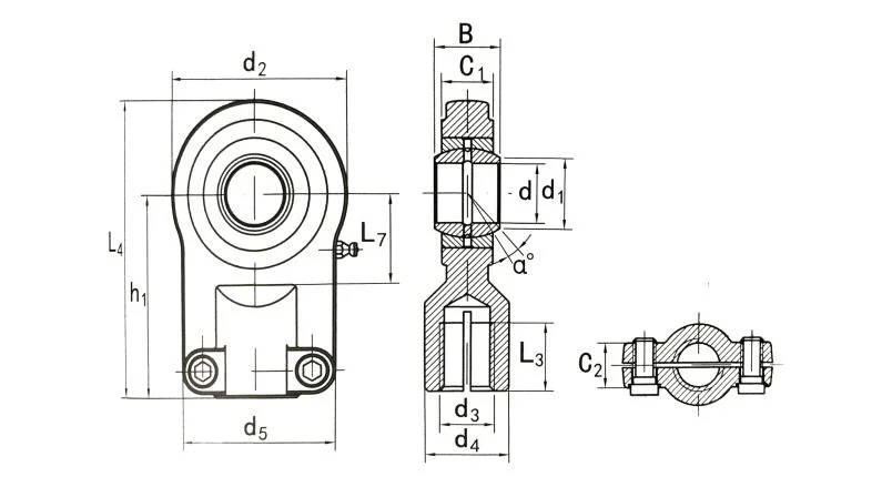 GIHO-K...DO Series Hydraulic Rod Ends/ Oscillating Bearings(GIHO-K12DO GIHO-K16DO GIHO-K20DO GIHO-K25DO GIHO-K30DO GIHO-K40DO GIHO-K50DO)