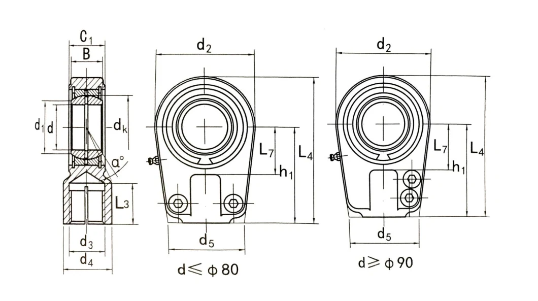GIHR-K...DO Series Hydraulic Rod Ends/ Oscillating Bearings (GIHR-K20DO GIHR-K25DO GIHR-K30DO GIHR-K35DO GIHR-K40DO GIHR-K50DO GIHR-K60DO)
