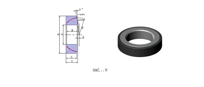 Maintenance-free Angular Contact Spherical Plain Bearings (GAC70N GAC80N GAC90N GAC100N GAC110N GAC120N)