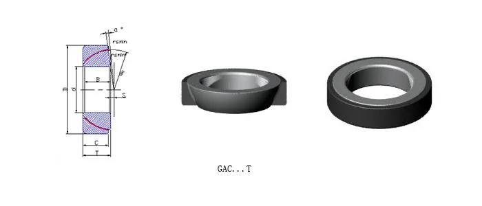 Maintenance-free Angular Contact Spherical Plain Bearings (GAC25T GAC28T GAC30T GAC32T GAC35T GAC40T GAC45T GAC50T GAC55T GAC60T GAC65T)