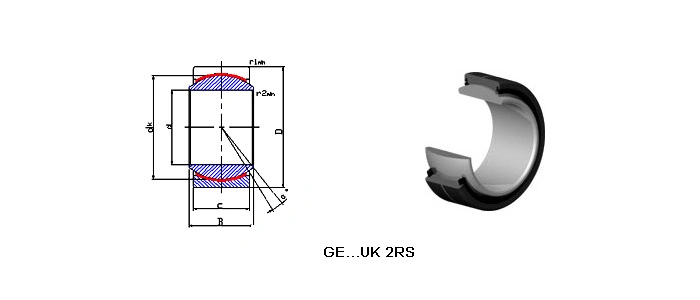 GE...UK 2RS Series Self-Lubricating Radial Spherical Plain Bearings (GE15UK 2RS GE17UK 2RS GE20UK 2RS GE25UK 2RS GE30UK 2RS GE35UK 2RS GE40UK 2RS GE45UK 2RS)