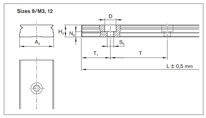 BNS Miniature Ball Guide Rail (R045520231, R045520331, R045520431, R045526231, R045526331, R045526431)