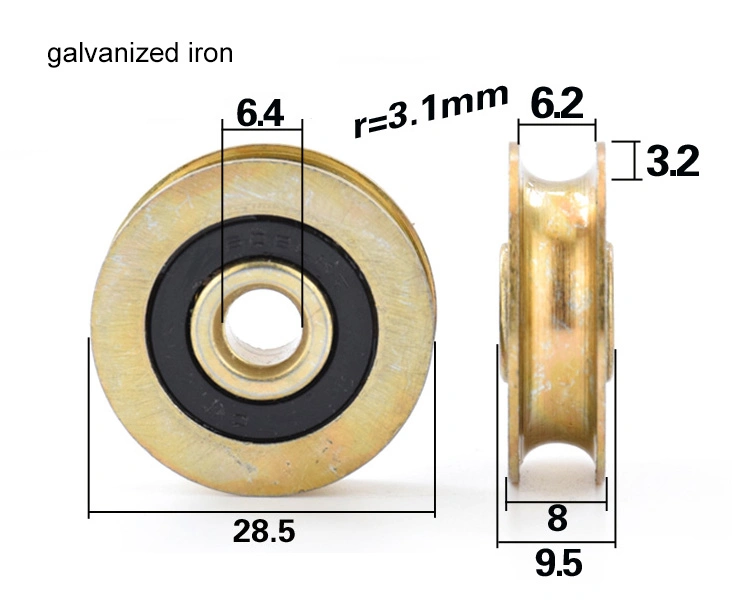 5x23x6.5mm Nickel Plated Track Roller Bearings / Sliding Doors Rollers Wheels / Aluminum Sliding Window Roller