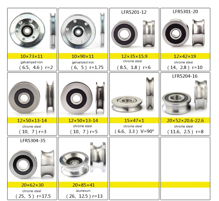 U/V Groove Pulley Ball Bearings/ Track Guide Roller Bearing With Ceramic 10x100x28mm