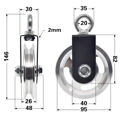 Aluminium Alloy Pulley Wheel Gym Pulley Bearings For Gym Fitness Equipment / Aluminum Sliding Window Roller