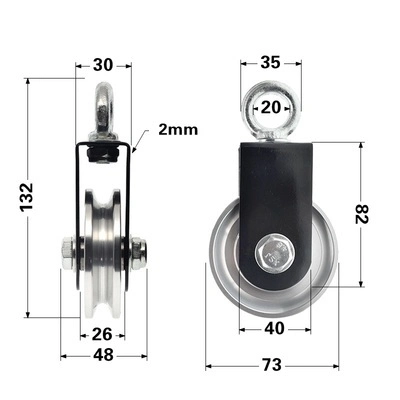 Aluminium Alloy Pulley Wheel Gym Pulley Bearings For Gym Fitness Equipment / Aluminum Sliding Window Roller