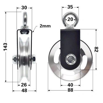 Aluminium Alloy Pulley Wheel Gym Pulley Bearings For Gym Fitness Equipment / Aluminum Sliding Window Roller