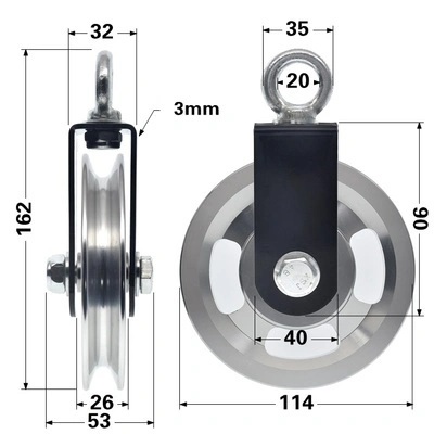 Aluminium Alloy Pulley Wheel Gym Pulley Bearings For Gym Fitness Equipment / Aluminum Sliding Window Roller