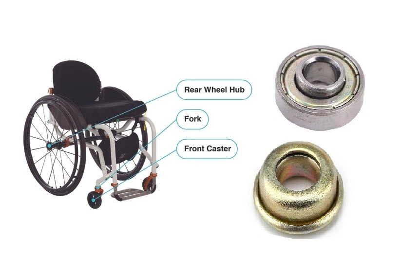 R6 3/8x7/8x9/32"/ 9.525x22.225x7.142mm 608 8x22x7mm 9x22x7mm Front Caster Wheelchair Bearings ,Front Fork & Rear Wheelchair Bearings For Medical Equipment