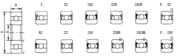 RMS Series Inch Deep Groove Ball Bearings (RMS5ZZ RMS6ZZ RMS7ZZ RMS8ZZ RMS9ZZ RMS10ZZ RMS11ZZ RMS12ZZ)
